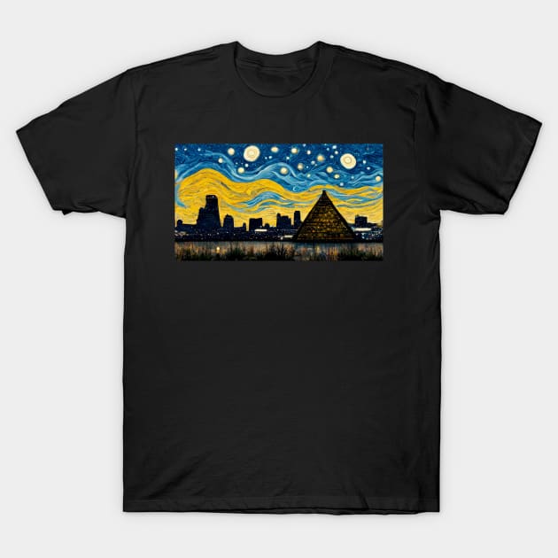 Memphis skyline like starry night T-Shirt by StoneyPhenix